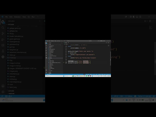 🔐 Python Login System Using If Else   Simple Example 🐍