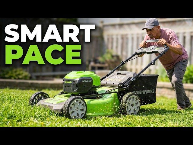Greenworks 40V Lawn Mower Review - Smart Pace. #greenworks #amazonreview #lawnmowers #madreviews