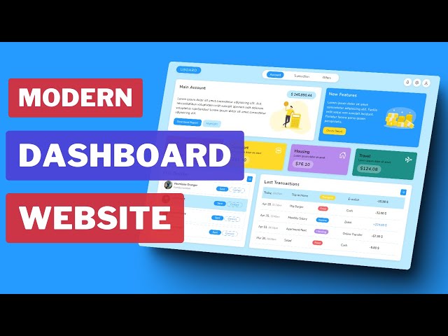 Responsive Website using HTML and CSS only | Admin Dashboard Website