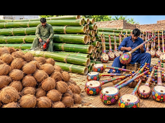 Amazing Factory Process: How Coconut Is Turned Into a Traditional Ektara 