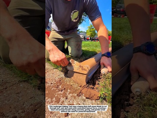 Half Moon Landscape Edging Tool Cuts Clean Turf Borders Along Concrete in Seconds With Manual Power