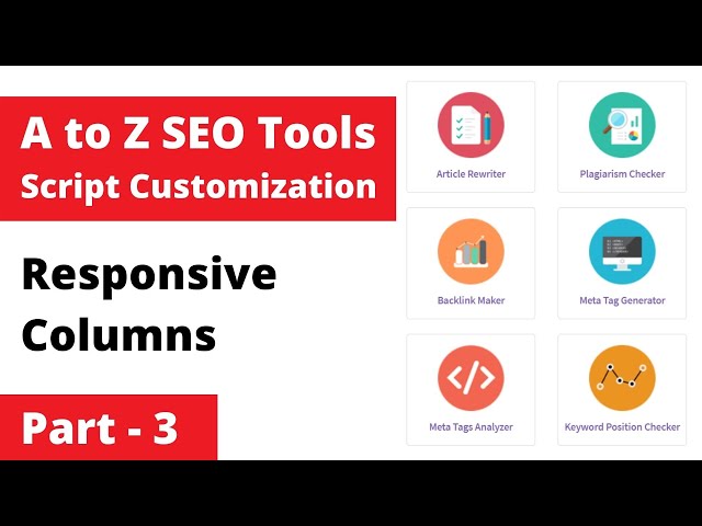 How to customize A to Z Seo Tools Script in 2021 Part-3 || Responsive Columns