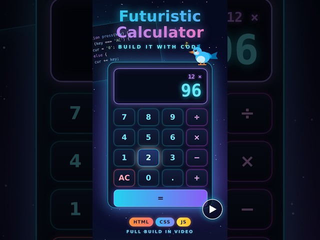 Build a Calculator with HTML, CSS & JavaScript | Beginner Coding Project 🔥