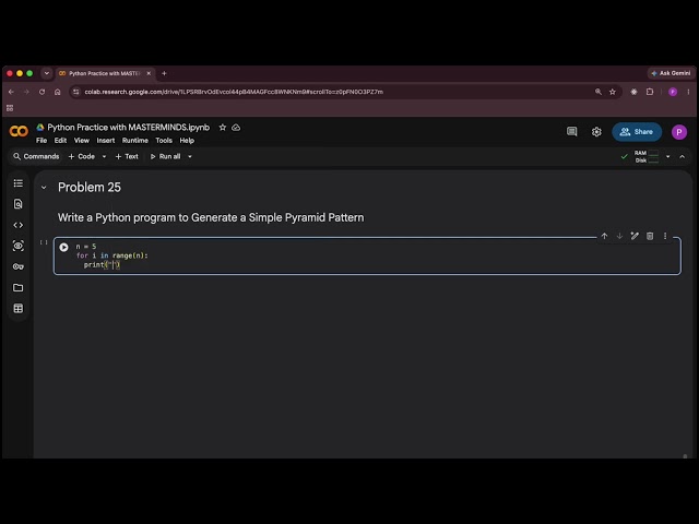 How to generate a simple pyramid pattern using python