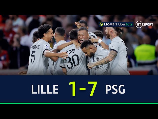 Lille 1-7 PSG | Mbappe, Messi & Neymar all score as Parisians THRASH Lille | Ligue 1 Highlights