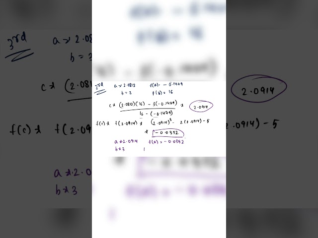 false position method question solved part 3 # #maths #education #ggsipucollege #aiml