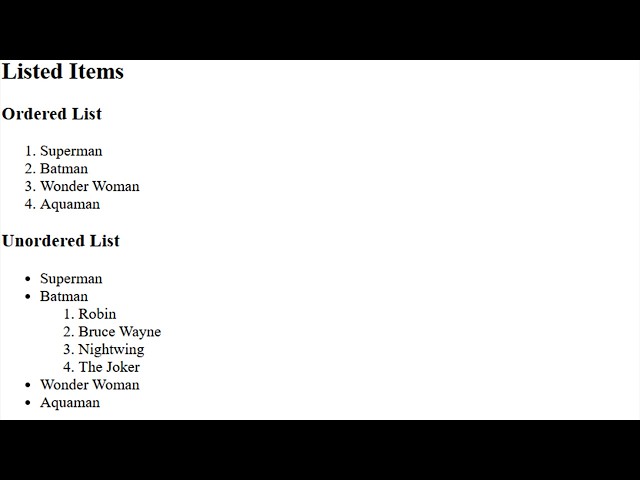 Introduction to Basic HTML - Part 4: Ordered Lists