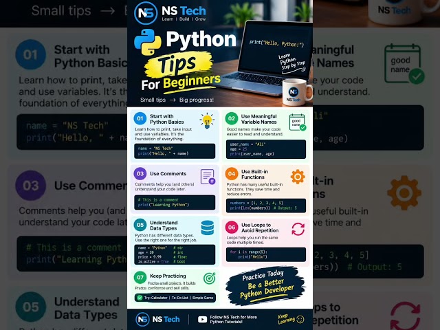 7 Python Tips Every Beginner Should Know 🐍 | Python Tutorial for Beginners #Shorts