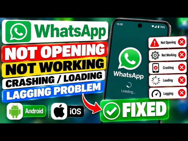 How to Fix WhatsApp Not Opening, Not Working, Crashing, Loading & Lagging in Android/iOS Mobile