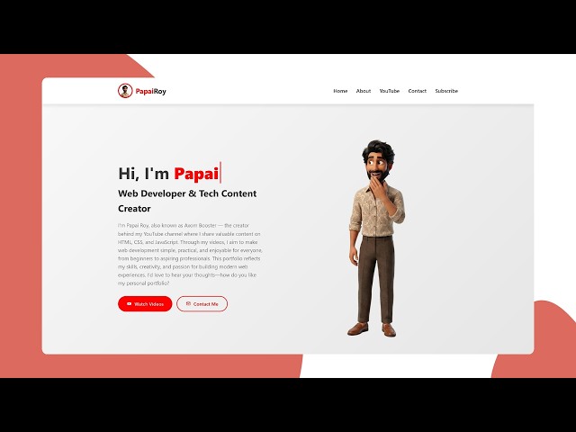 Personal Portfolio Website Using HTML, CSS, And Javascript