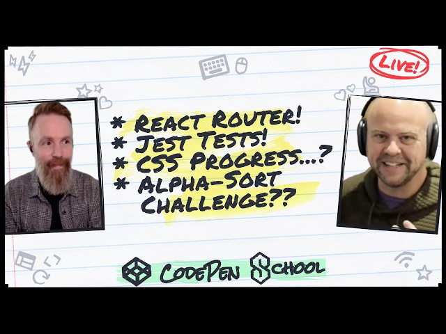 React Router, Jest Tests, CSS progress() and more on CodePen School!