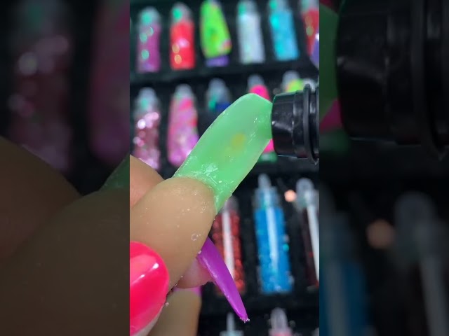 HOW TO  Christmas ‘Glow in Dark’ nails 🎄 Details  link in bio #nails #satisfying