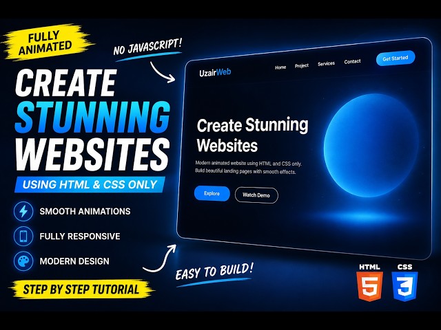 Create an INSANE Animated Website Using Only HTML & CSS 🔥 | Step-by-Step Tutorial 🚀