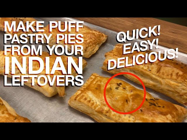 Puff Pastry Pies with Indian Leftovers - EASY Recipe!