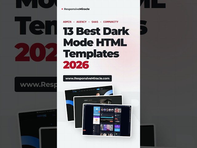 5 Best Dark Mode HTML Templates 2026 #shorts