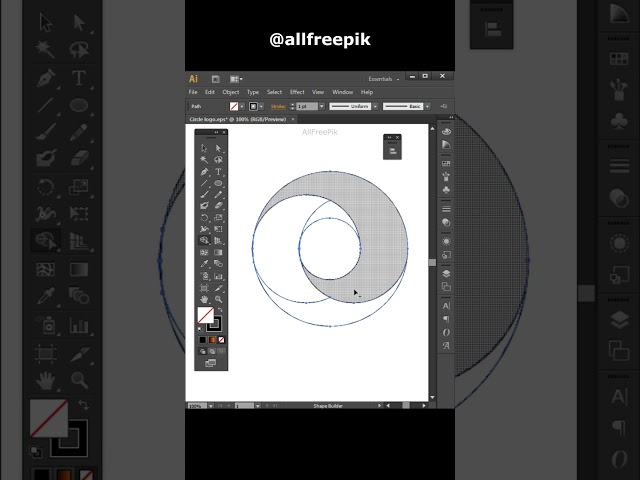 Illustrator Tutorial: Modern Circle Logo Design #shorts, @AllFreePik