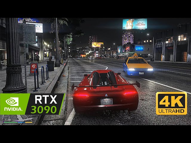 [4K] GTA 5 - Realistic Night Lights & Reflections Gameplay | RTX 3090, Ultra Graphics & Ray Tracing