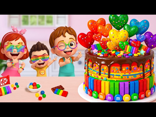 Best Miniature Rainbow Cake Tutorial 🌈 Tasty Mini Rainbow Chocolate Heart Cake Recipe 🍰 Yummy Teeny