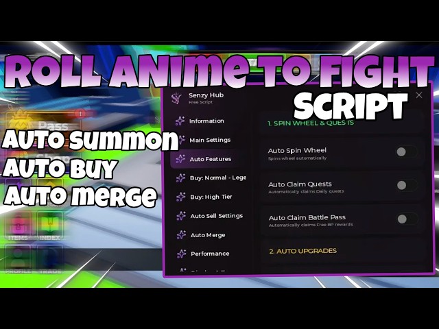 ROLL ANIME TO FIGHT SCRIPT OP | -NO KEY | Auto buy , Auto summon , sell , Config & More | 2026!