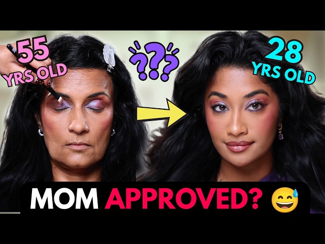 Can I Glam My 55 Year-Old Mom into Me⁉️😅(Mature Olive Skin Makeup Tutorial 🤎)