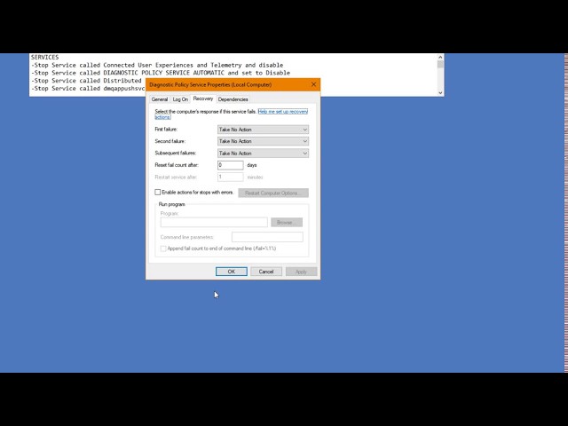 How to Reduce Services in Win10