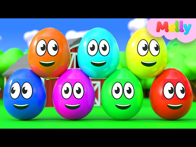 Learning Colors and Numbers Songs | Colorful Eggs on the Farm | Melly Nursery Rhymes & Kids Songs