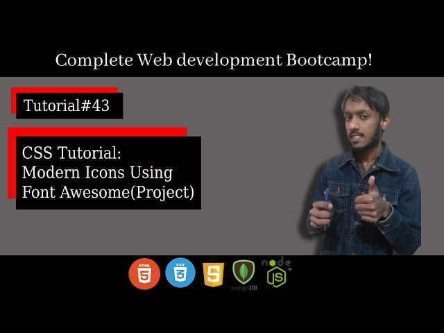 CSS Tutorial - Modern Icons Using Font Awesome Icons | Complete Web Development Course For Beginners
