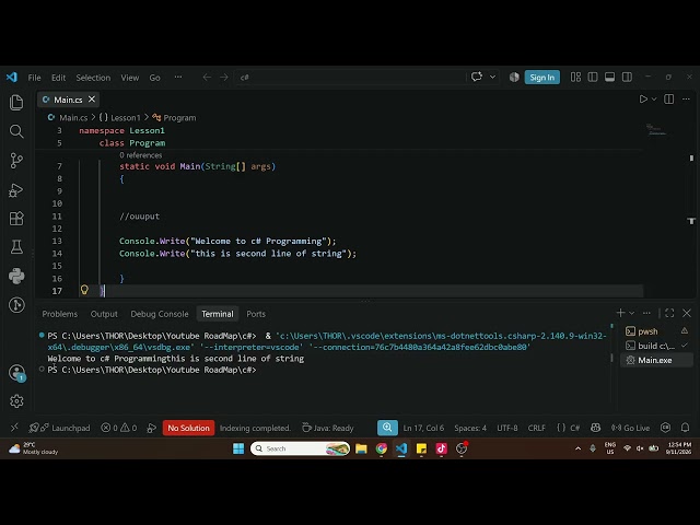 C# — WriteLine