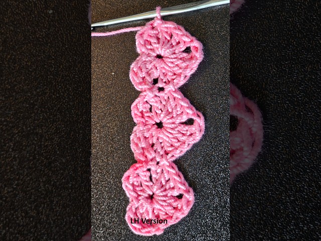 Crochet Me That - How to Crochet a String of Hearts in Any Size | Left-Handed | Easy Step by Step