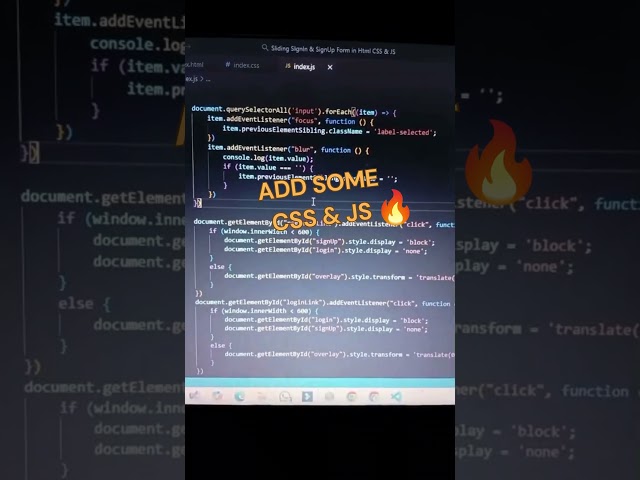 Power of CSS 🔥 | Responsive Sliding Login & SignUp form #shorts #coder #csstutorial #css