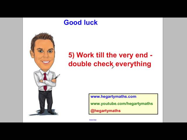 Good luck for tomorrow and some tips....