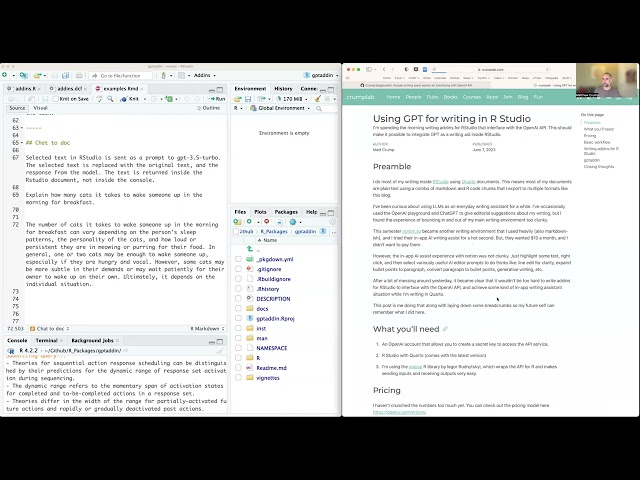 RStudio addins for using OpenAI models as a writing assistant