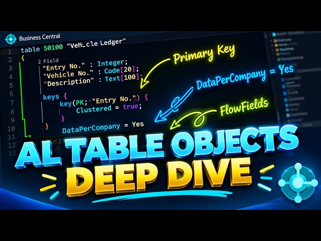 Mastering AL Table Objects in Business Central: Schema, Keys & SQL Storage