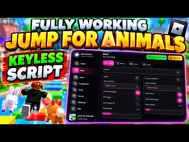 [BEST] Jump For Animals Script NO KEY | Auto Steal, Place, Hatch, Train & More - Roblox