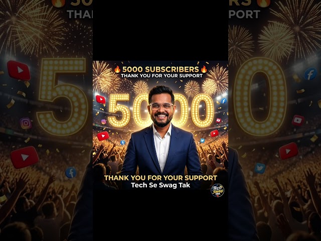 Finally 5000 Subscriber Complete 🔥🎉🎉🎉🎉🎉 #techseswagtak