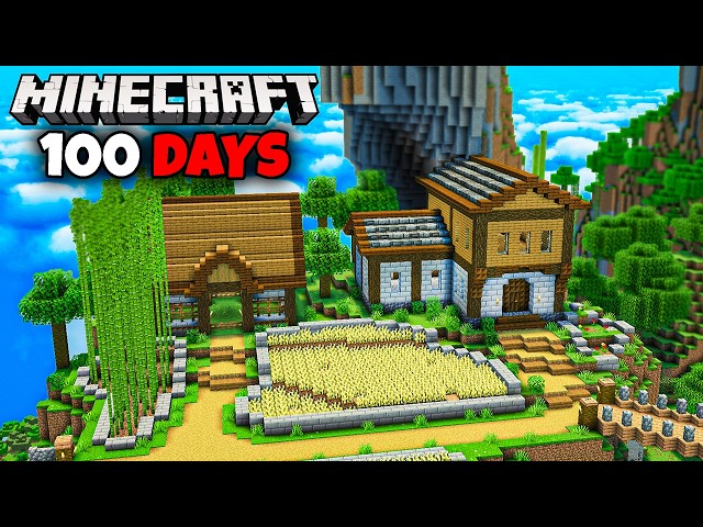 I Survived 100 Days On Minecraft's Largest Mountain | Amplified minecraft