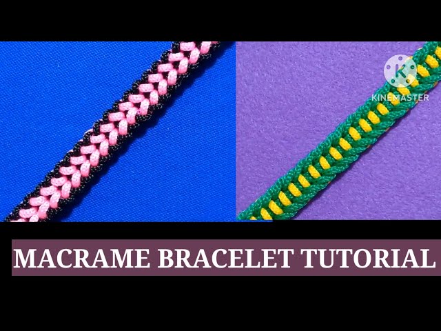EASY SIMPLE MACRAME BRACELET TUTORIAL, CARA MEMBUAT GELANG MOTIF DARI TALIKUR 