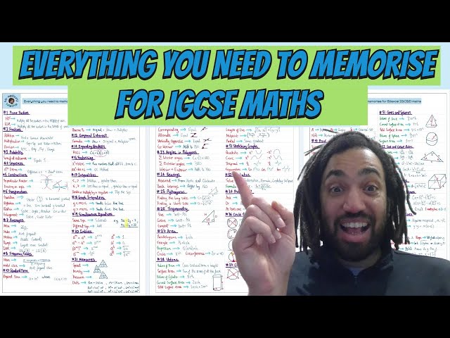 EVERYTHING you need to MEMORISE for your Edexcel iGCSE Maths exam