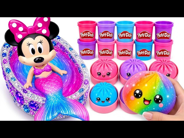 Minnie Mouse 2026 🎀 Set Unboxing Mermaid Gem Chair & Rainbow Dumpling Play Doh Disney ASMR