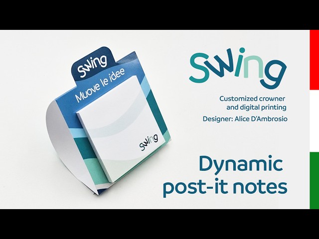 Swing dynamic post-it notes. Made in Italy direct production Proramillenote