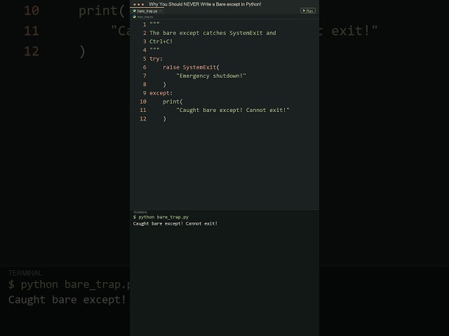 Why You Should NEVER Write a Bare except in Python! #python #coding #programming #developer
