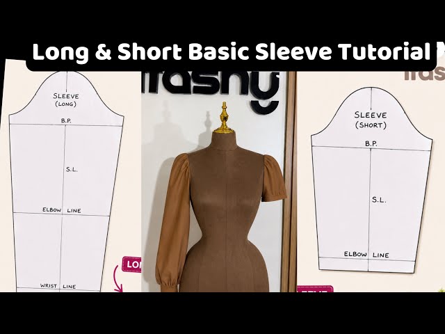How to Draft a Basic Sleeve Pattern | Long & Short Sleeve Tutorial