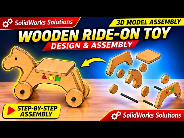 How to Design & Assemble a Wooden Toy in SolidWorks | 3D CAD Tutorial