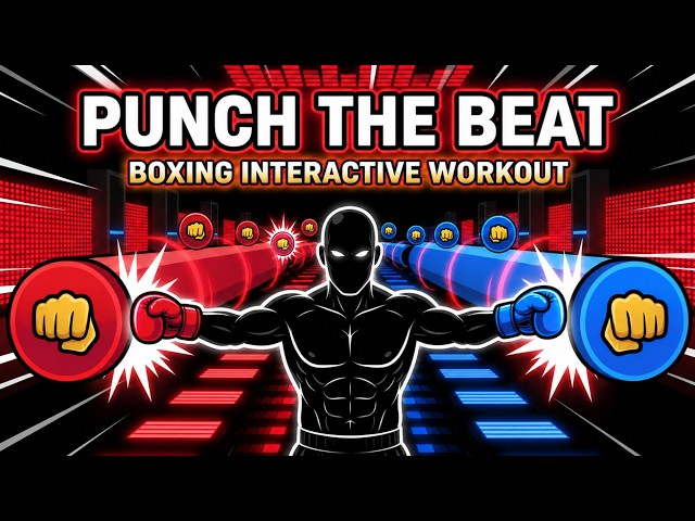 💥BOXING: PUNCH THE BEAT #1🥊Interactive Rhythm Kickboxing Workout⚡️PE Brain Break & Immersive Warm Up
