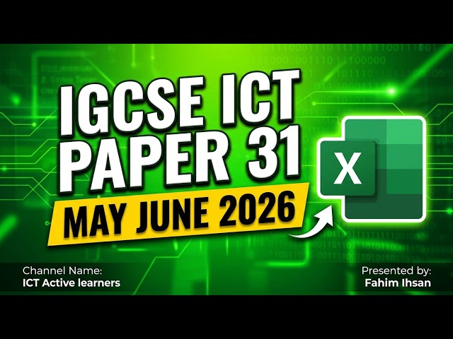 IGCSE ICT 0417 || P31 || 2026 || May - June || Spreadsheet