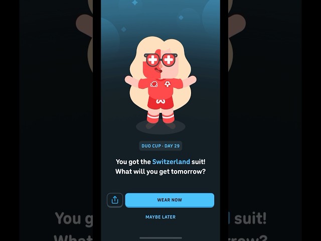 how I got the Duolingo Switzerland suit FREE #duolingo 🇨🇭