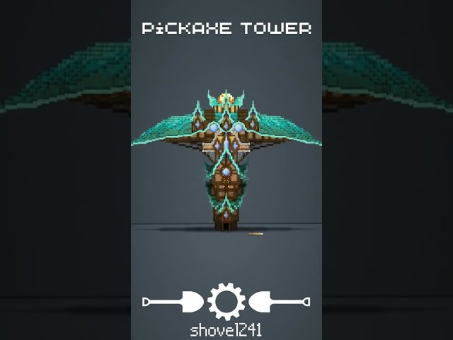 #shorts Minecraft Pickaxe-Shaped Tower