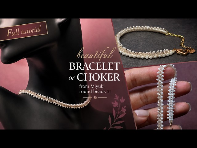 Easy Beaded Bracelet or Choker Tutorial | Miyuki Beads 11/0 | Браслет или чокер из бисера