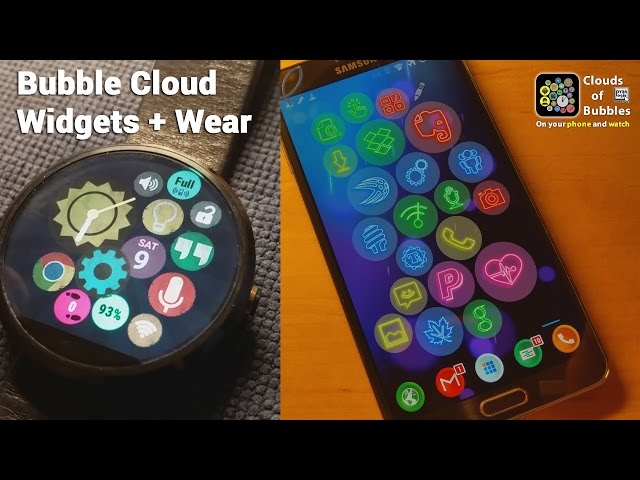 [v5.16] Bubble Cloud Home screen Widgets + Mini Launcher for Android Wear watches