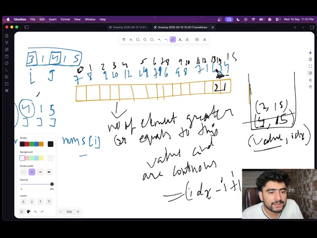 Count Shadow Pairs I | Monotonic Stack + Binary Search + Map | Aman Meenia
